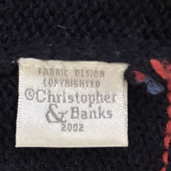 Vintage Y2K Hand Embroidered Zip Cardigan Sweater Med Boho Christopher & Banks - Picture 15 of 15